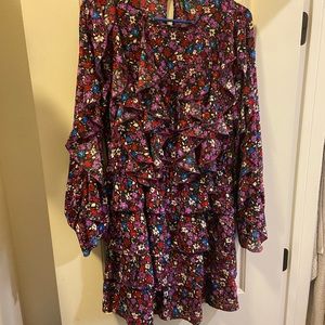 Asos Floral long sleeve mini dress